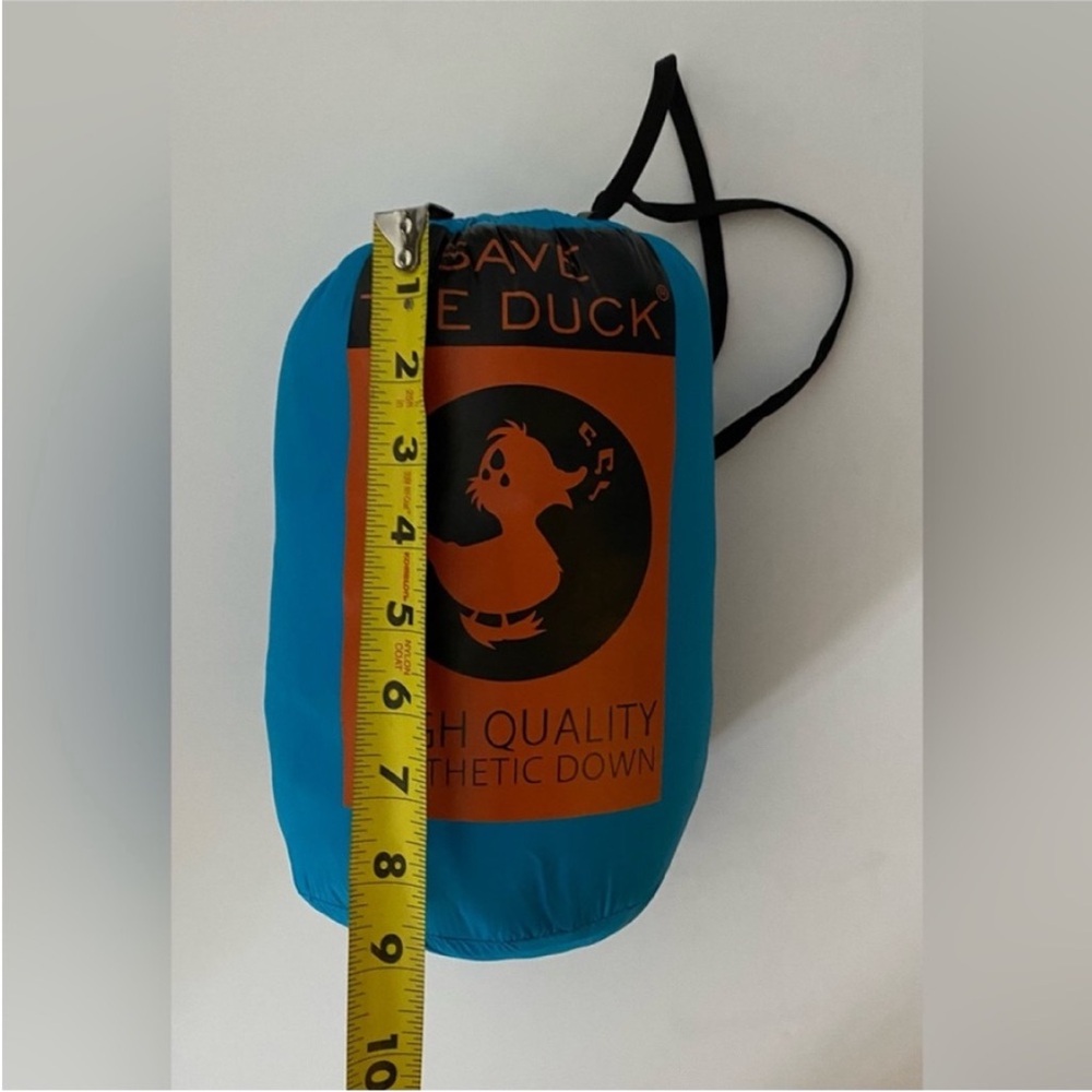 SAVE THE DUCK Women's Bright Blue Hooded Puffer Jacket - Picture 4 of 16